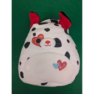 Squishmallows Dustin The Dalmatian Dog Heart Eyes Valentines Kellytoy Plush 8 in